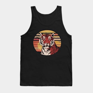 Retro tiger vintage sunset tiger lovers Tank Top